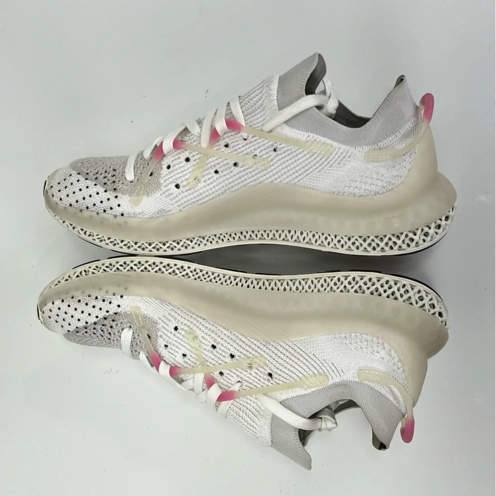 ADIDAS Men's White and pink 4D FUSIO CLOUD  running sneakers size 9.5 - Picture 8 of 13